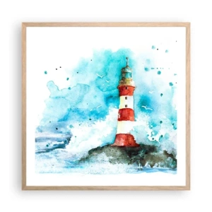 Plakát v rámu světlý dub - Jednota živlů - 60x60 cm