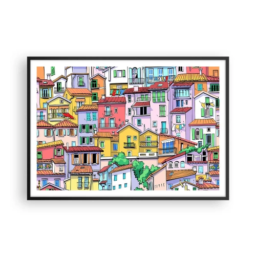 Plakát v černém rámu - Veselé město - 100x70 cm