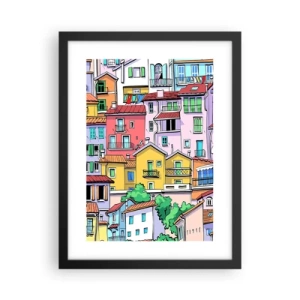 Plakát v černém rámu - Veselé město - 30x40 cm