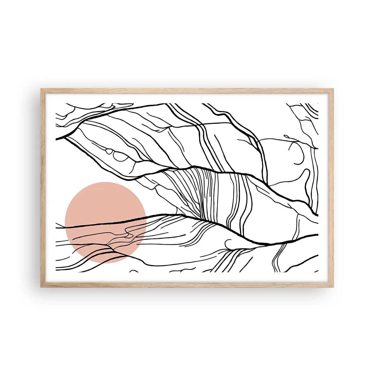 Plakát v rámu světlý dub - V síti větviček - 91x61 cm