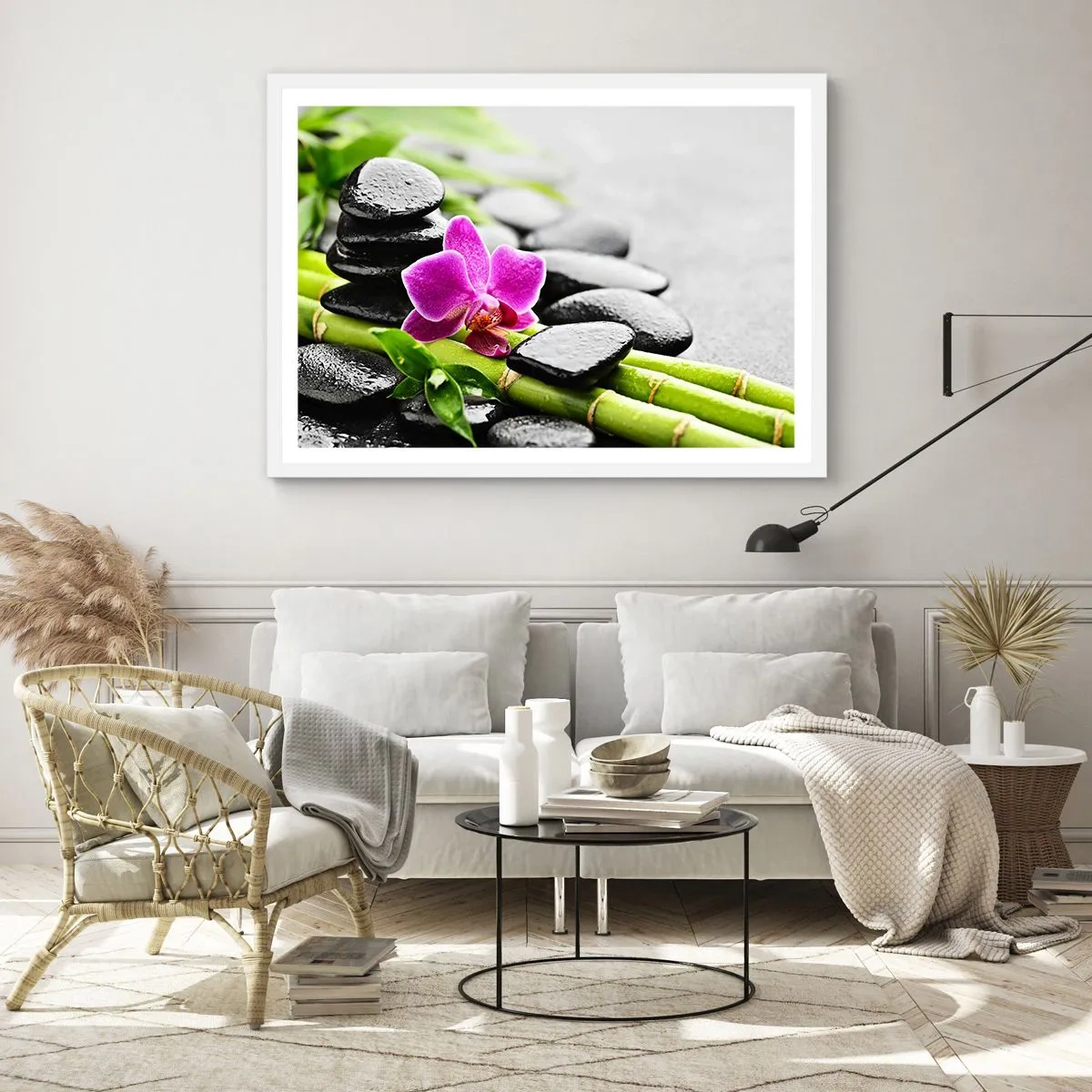 Plakát v bílém rámu - V klidné rovnováze - 100x70 cm