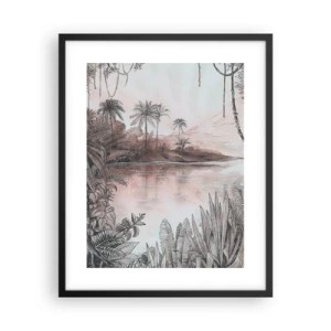 Plakát v černém rámu - Deník cestovatele z 19. století - 40x50 cm