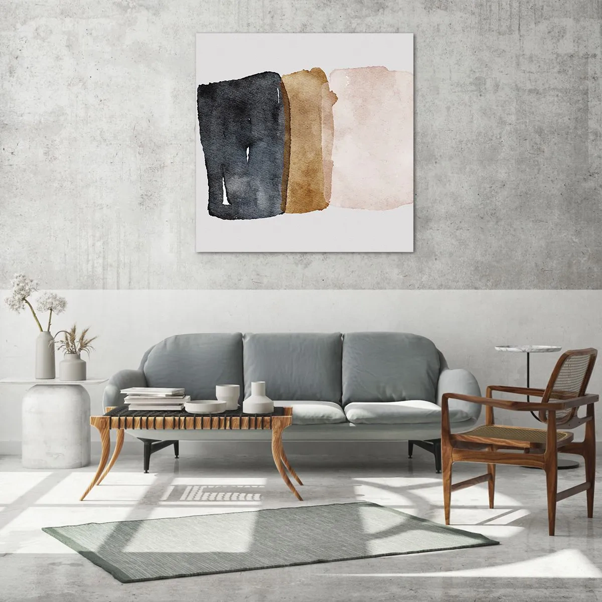 Obraz na skle - Kompozice zemitých barev - 50x50 cm