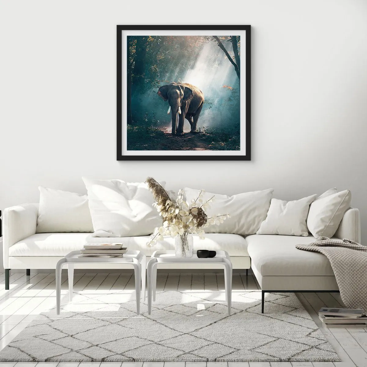 Plakát v černém rámu - Klidná procházka - 40x40 cm