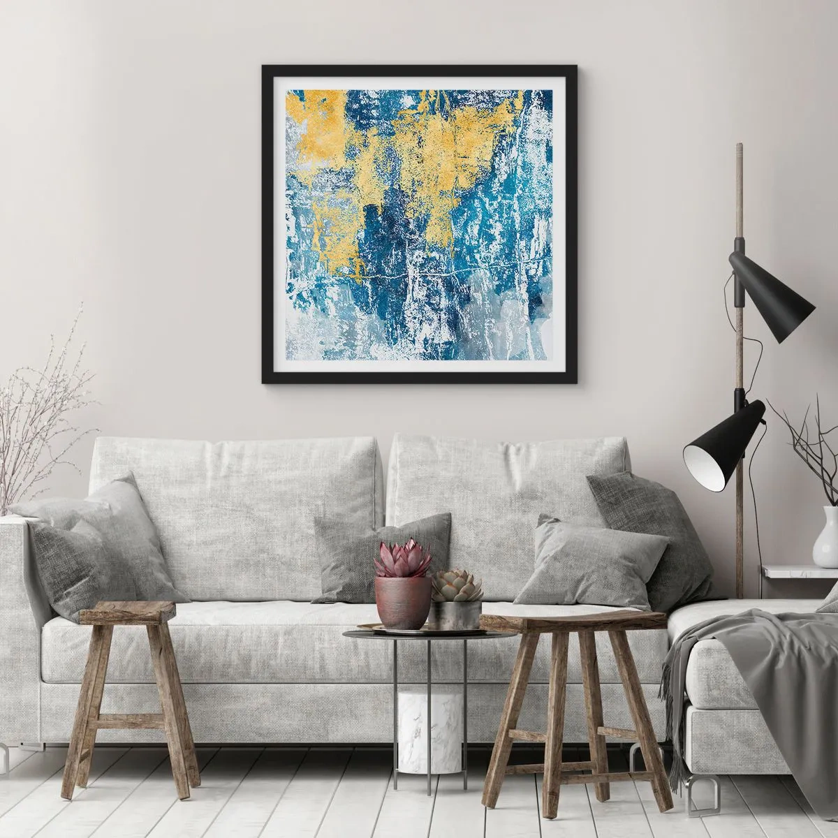 Plakát v černém rámu - Abstrakce s dobrou náladou - 40x40 cm