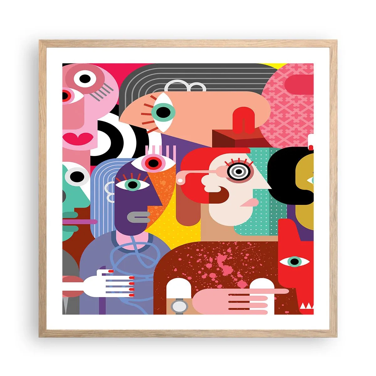 Plakát v rámu světlý dub - My od pána Picassa - 60x60 cm