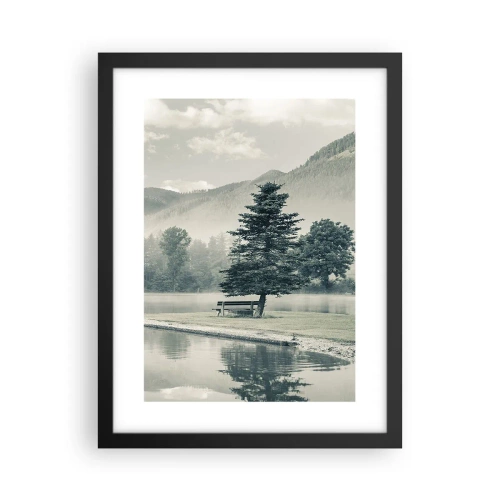 Plakát v černém rámu - Jezero ještě spí - 30x40 cm
