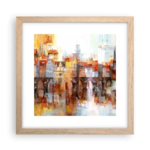 Plakát v rámu světlý dub - Pod mostem je taky krásně - 30x30 cm