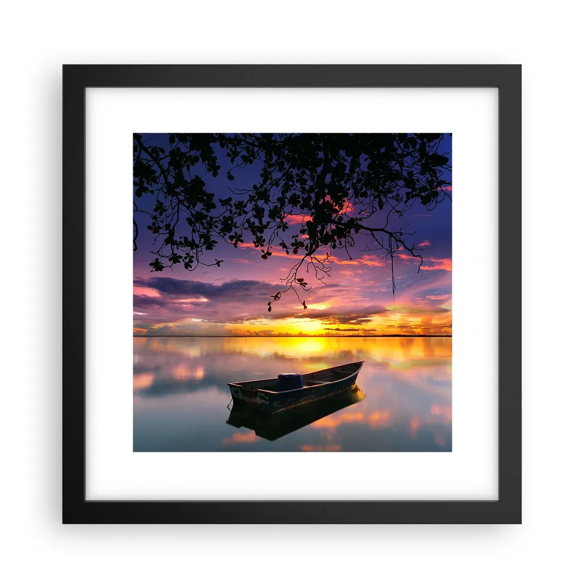 Plakát v černém rámu - „Zdá se, že visíš uprostřed nebe…“ - 30x30 cm