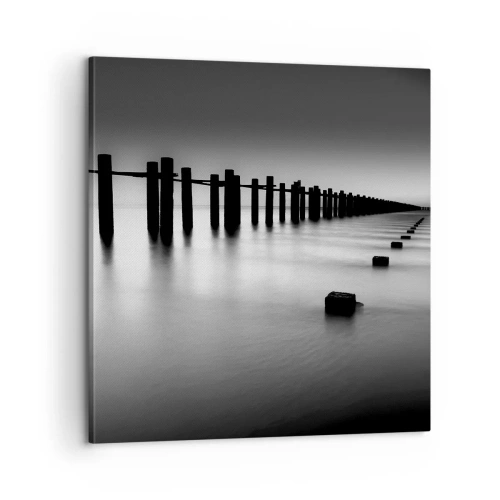 Obraz na plátně - Šedá dálka v mlze - 60x60 cm
