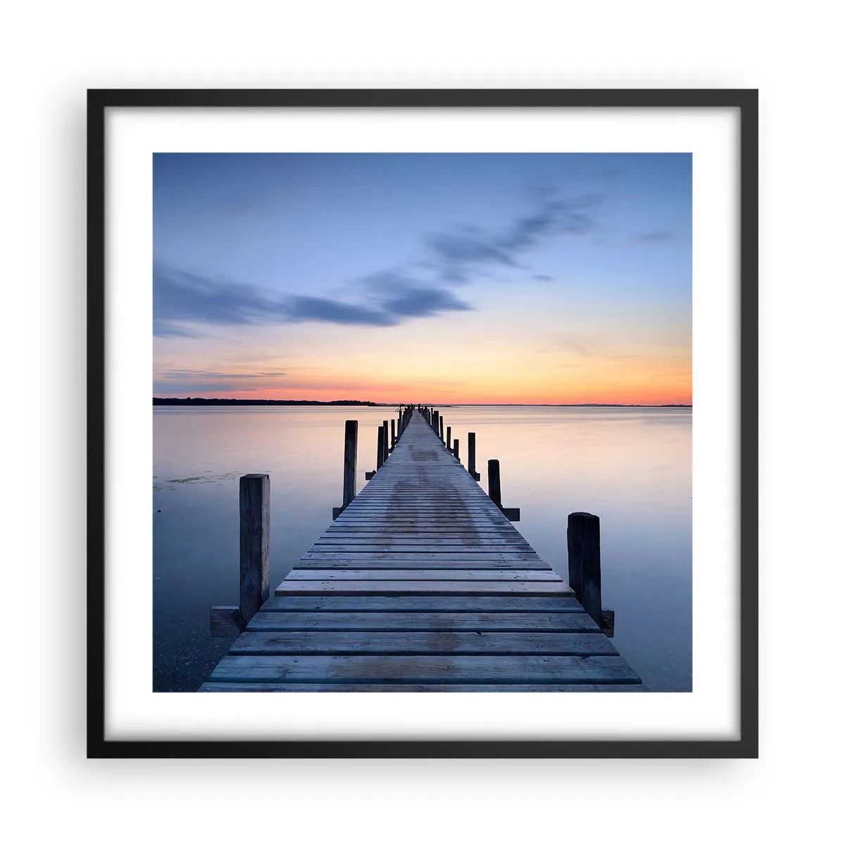 Plakát v černém rámu - Klid příjemného soumraku - 50x50 cm