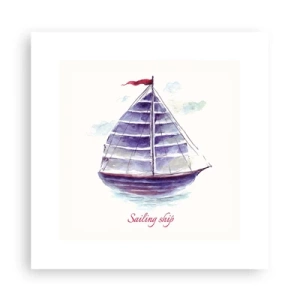 Plakát - Napnuté plachty a klidná voda - 30x30 cm