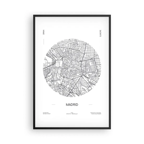 Plakát v černém rámu - Anatomie Madridu - 61x91 cm
