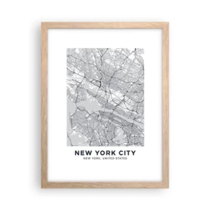 Plakát v rámu světlý dub - Anatomie metropole - 30x40 cm
