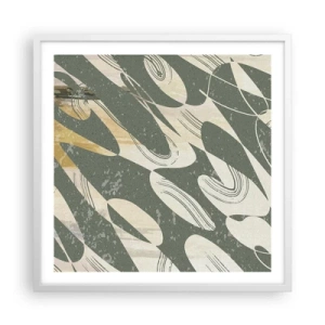 Plakát v bílém rámu - Rytmizovaná abstrakce - 60x60 cm