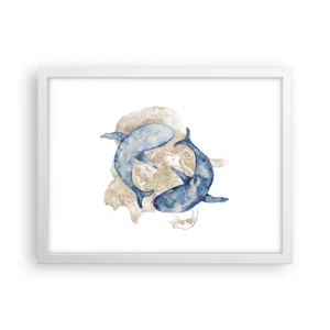 Plakát v bílém rámu - Přátelství nebo láska? - 40x30 cm