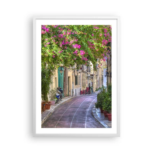 Plakát v bílém rámu - Kvetoucí zákoutí - 50x70 cm