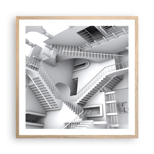 Plakát v rámu světlý dub - Paradoxy prostoru - 60x60 cm