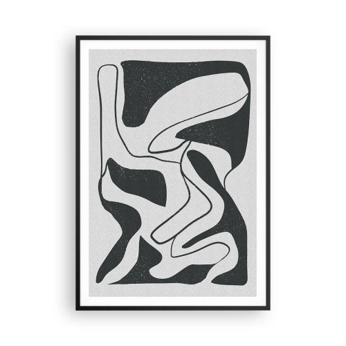 Plakát v černém rámu - Abstraktní hra v labyrintu - 70x100 cm