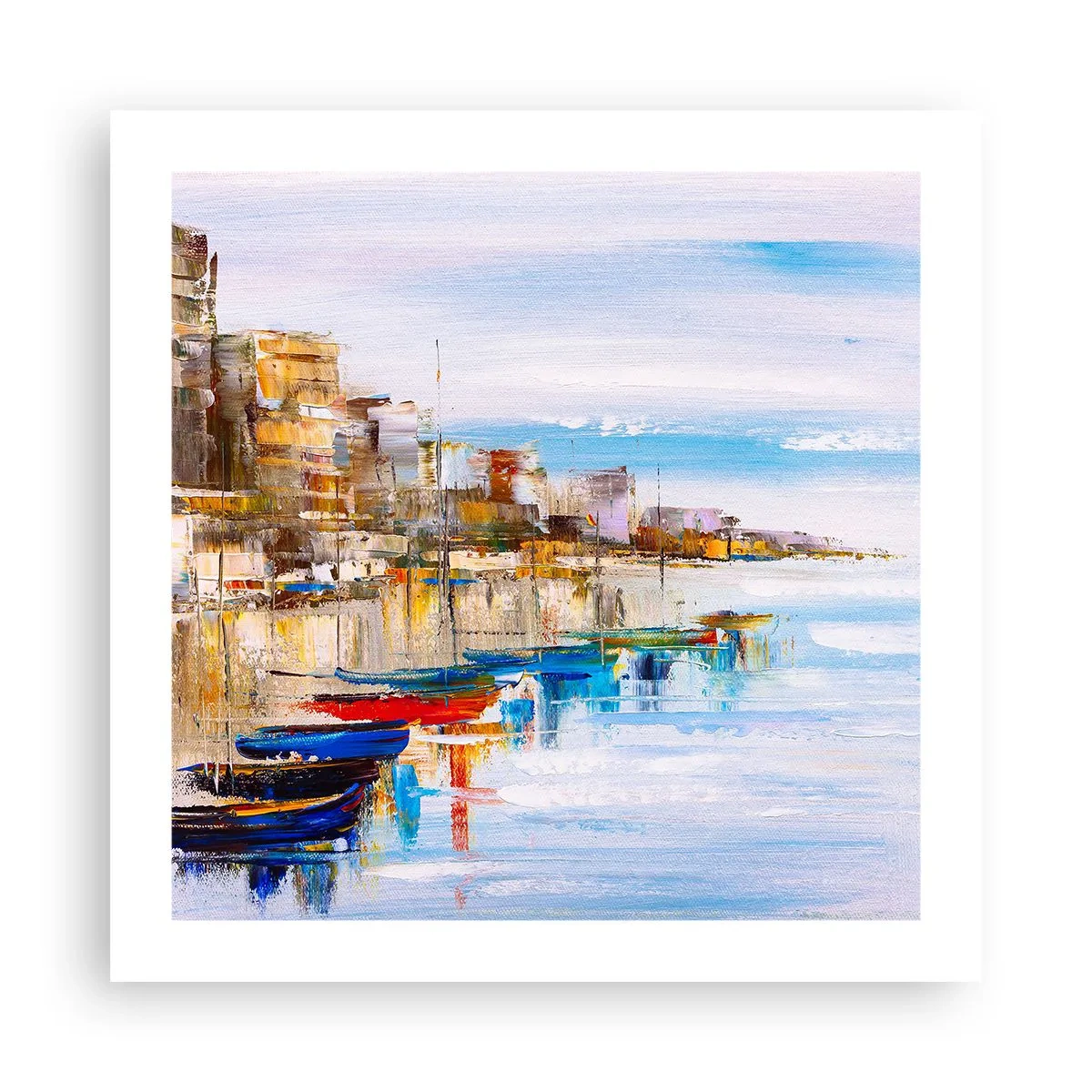 Plakát - Vícebarevný městský přístav - 50x50 cm