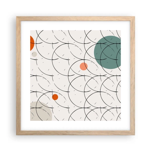 Plakát v rámu světlý dub - V duchu pop-artu - 40x40 cm