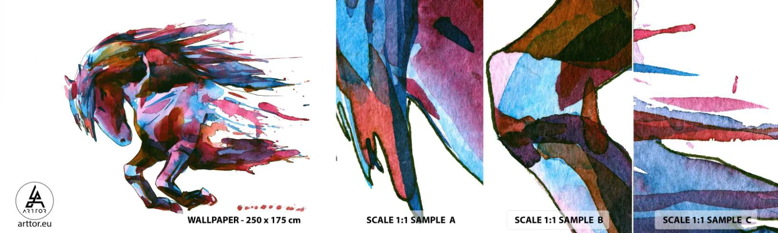 Fototapeta Vzorek Standard Eco - U vytržení - Zvířata, Abstrakce, Kůň - 100x30 cm