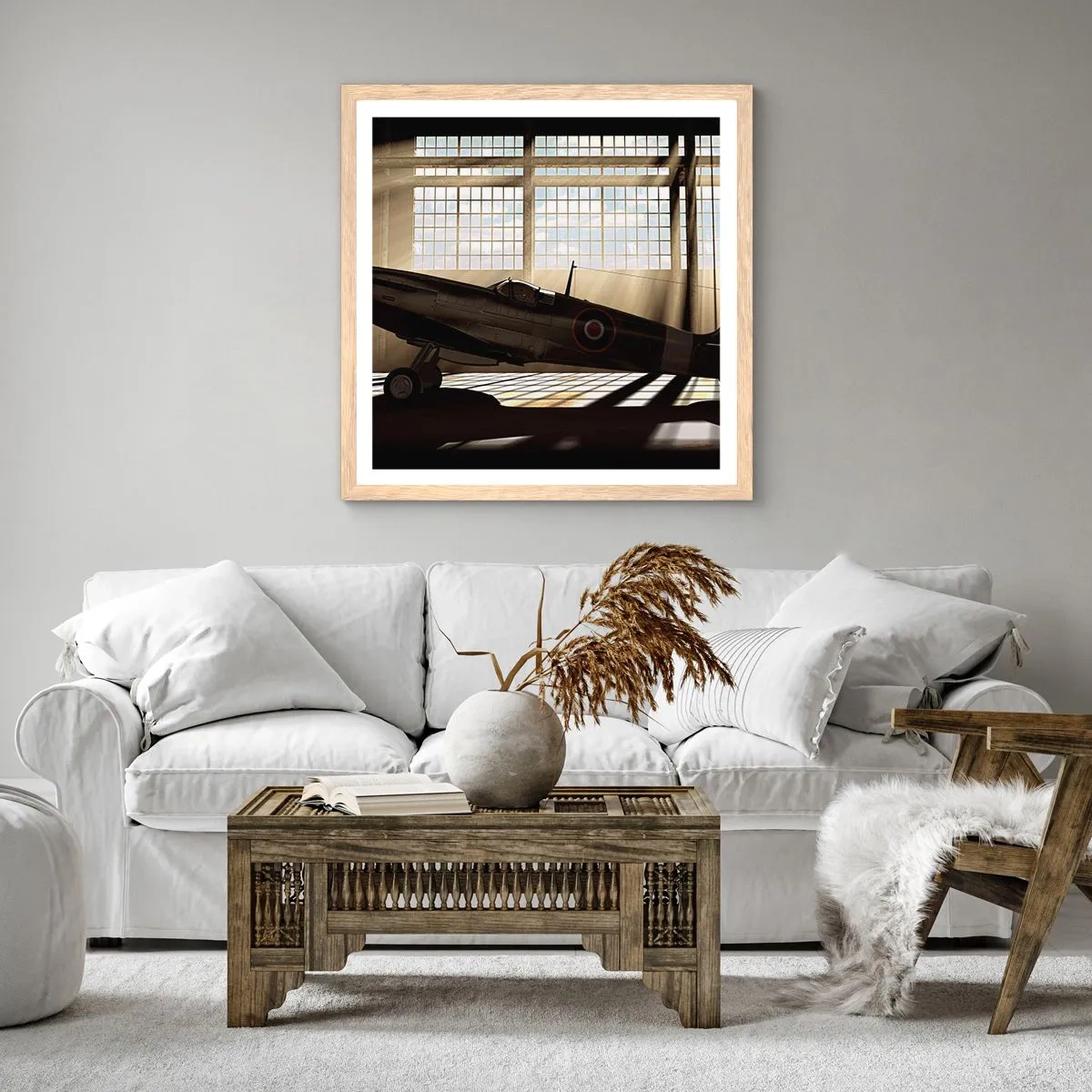 Plakát v rámu světlý dub - Odpočinek bojovníka - 40x40 cm