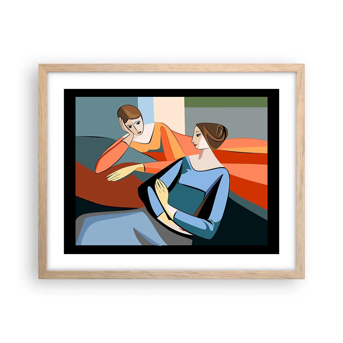 Plakát v rámu světlý dub - Chvíle svěření - 50x40 cm