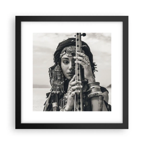 Plakát v černém rámu - Samotná hudba orientu - 30x30 cm