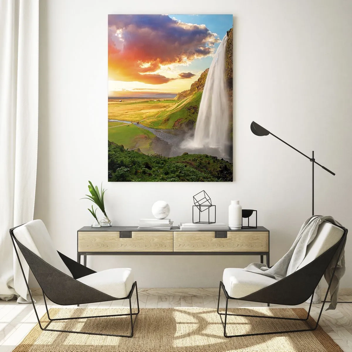 Obraz na skle - Vrchol islandského léta - 50x70 cm