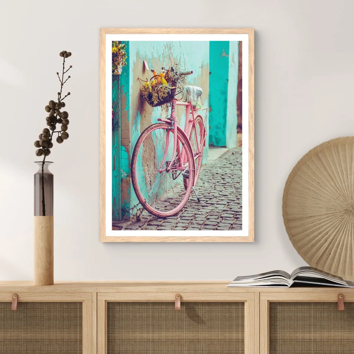 Plakát v rámu světlý dub - Hned se vrátím - 40x50 cm