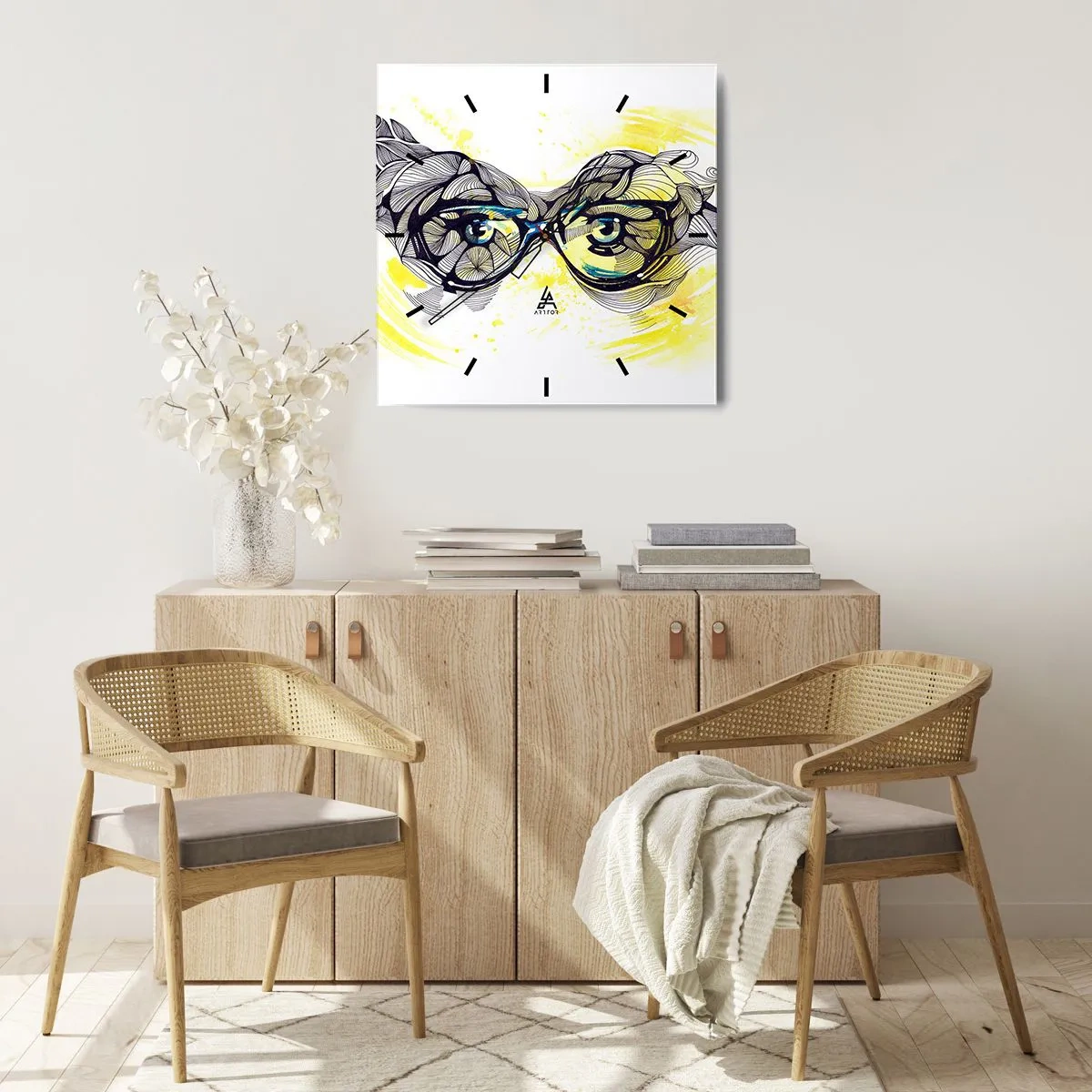 Nástěnné hodiny - Přes modré brýle - 30x30 cm