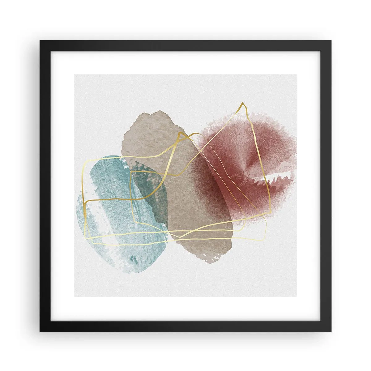 Plakát v černém rámu - Korálky prostoru - 40x40 cm