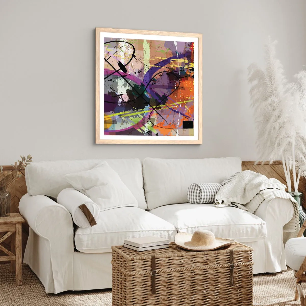 Plakát v rámu světlý dub - Lze přímo nebo kolem - 50x50 cm