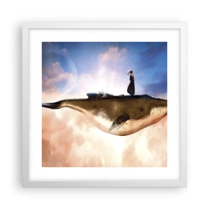 Plakát v bílém rámu - Surrealistická cesta - 40x40 cm