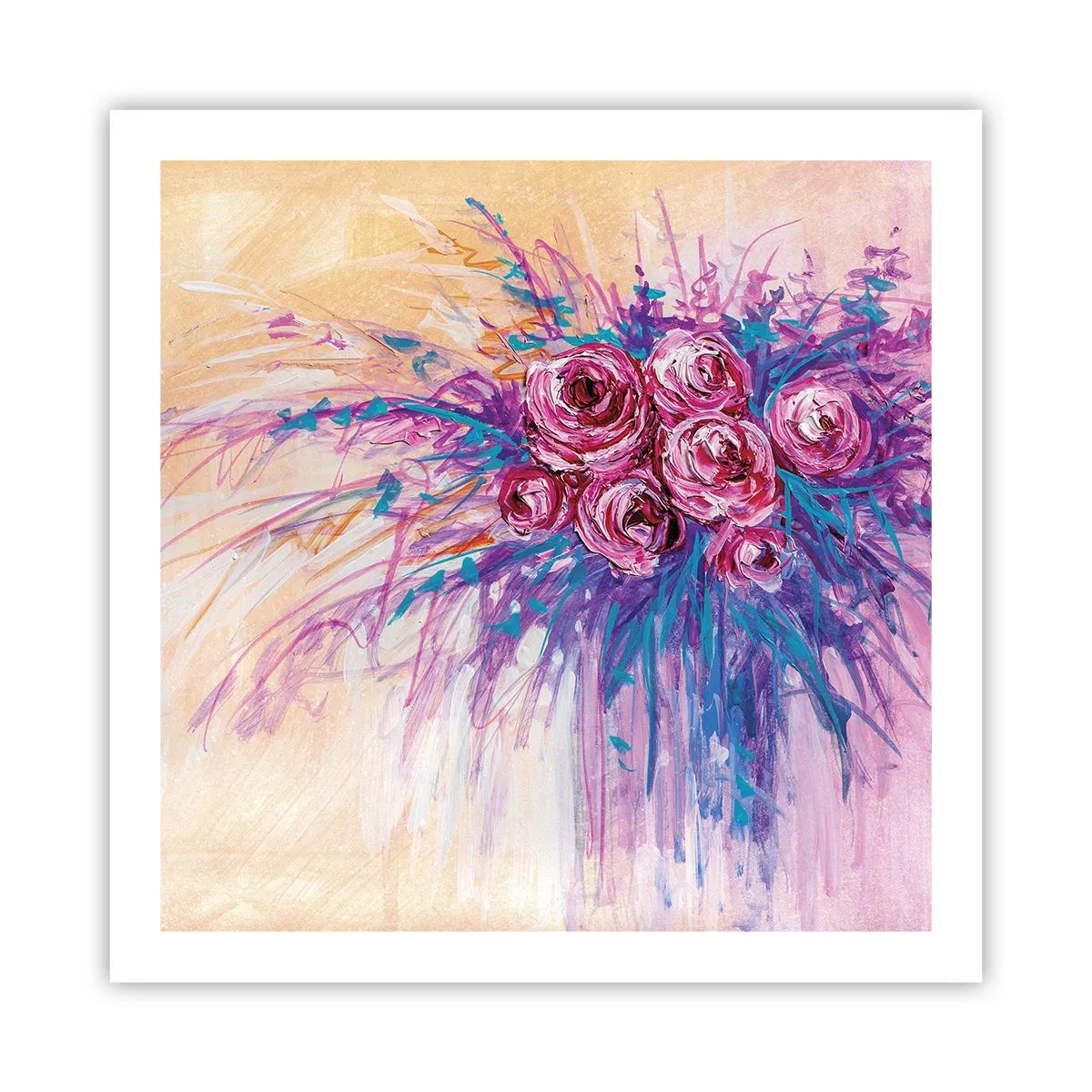 Plakát - Růžová fontána - 60x60 cm
