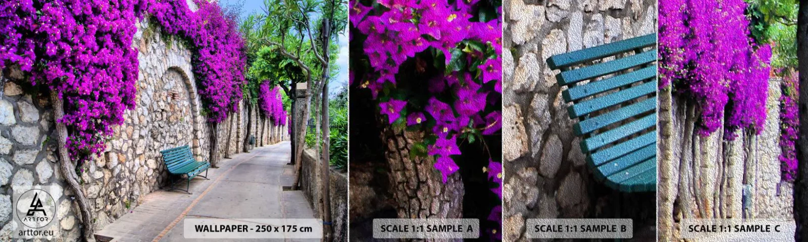 Vzor Fototapety Premium Sand - Setkejme se co nejrychleji - Město, Květiny, Itálie - 100x30 cm