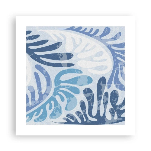 Plakát - Modré kapradí - 40x40 cm