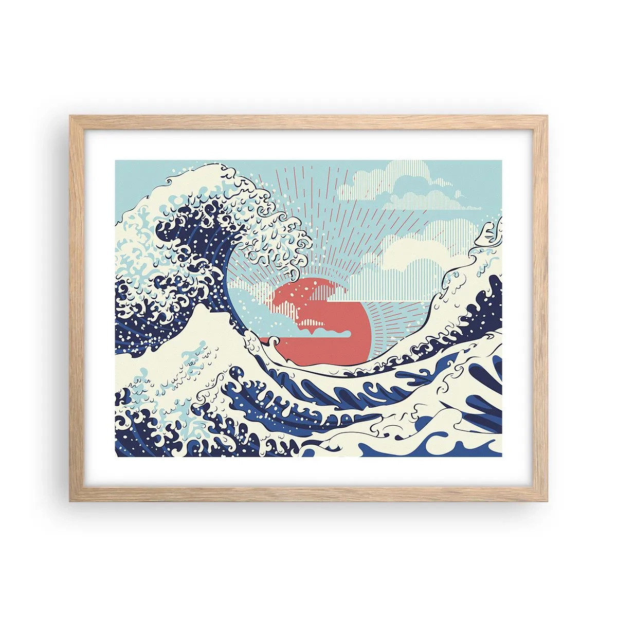 Plakát v rámu světlý dub - Z japonských inspirací - 50x40 cm