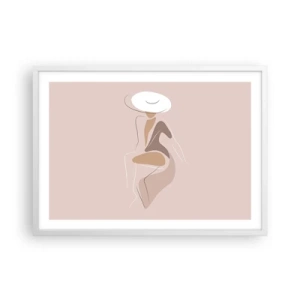 Plakát v bílém rámu - Jak vypadá pravá dáma? - 70x50 cm