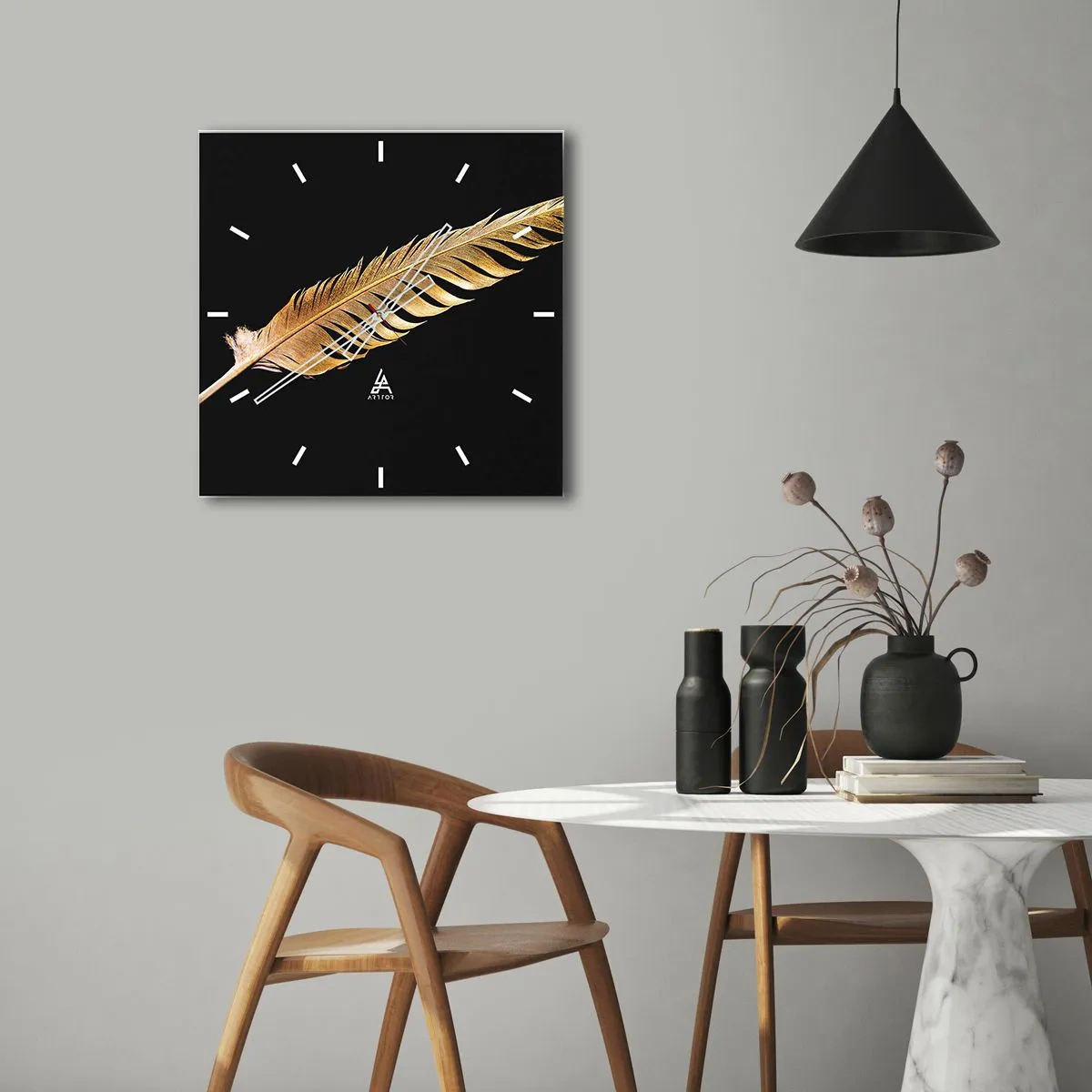 Nástěnné hodiny - Krásne peříčko… - 30x30 cm