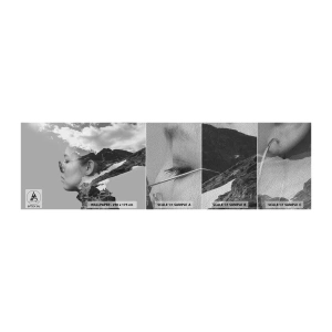 Vzor Fototapety Premium Sand - Povznešen portrét v oblacích - Abstrakce, Ženská hlava, Fantazie - 100x30 cm
