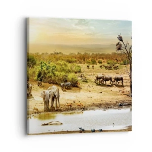 Obraz na plátně - „Z ráje opět pramenila řeka…“ - 40x40 cm