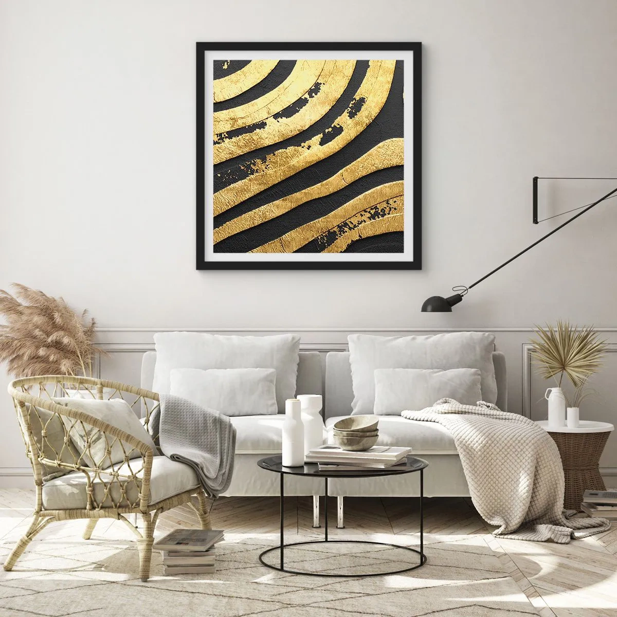 Plakát v černém rámu - Vše plyne - 50x50 cm