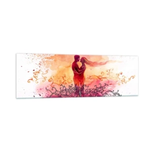 Obraz na skle - Jedno srdce! Potřebuji tak málo… - 160x50 cm