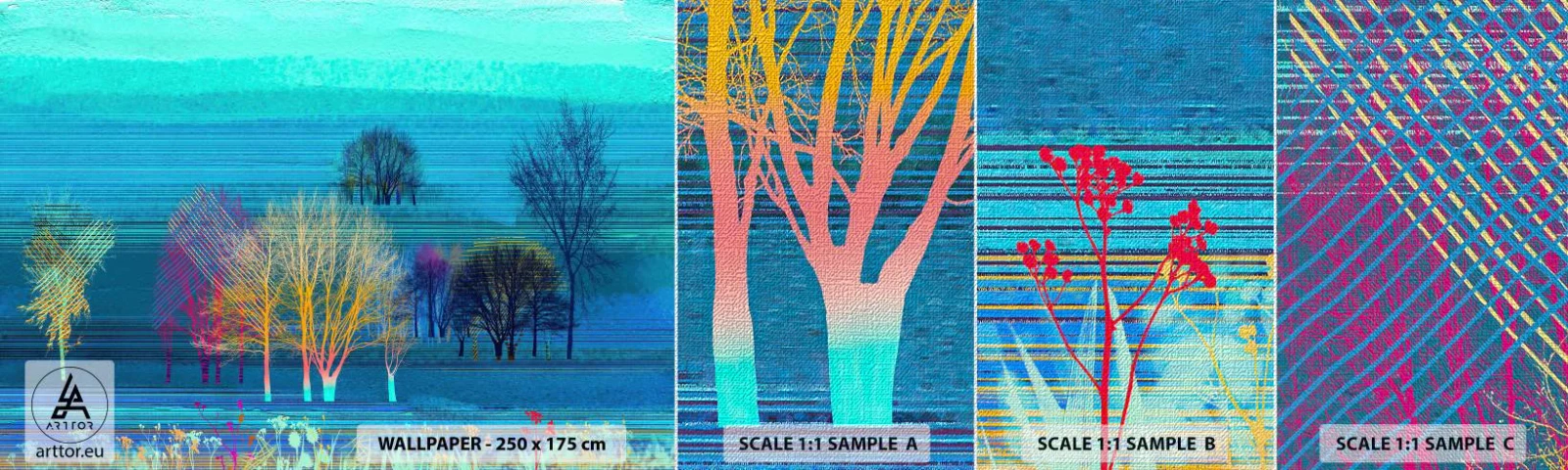 Vzor Fototapety Premium Canvas - Fantastická krajina - Krajina, Les, Abstrakce - 100x30 cm