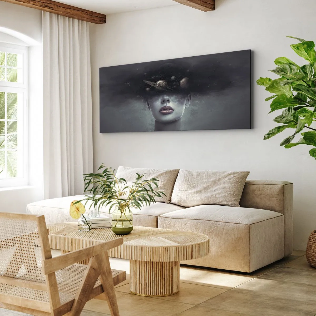 Obraz na plátně - A planety… - 90x30 cm