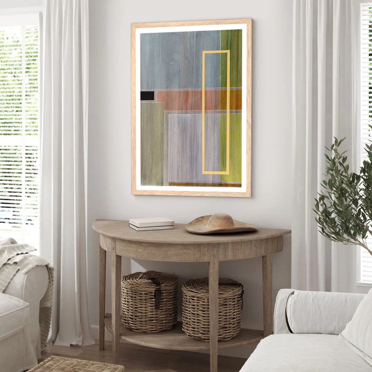 Plakát v rámu světlý dub - Jednoduše a v klidu - 50x70 cm