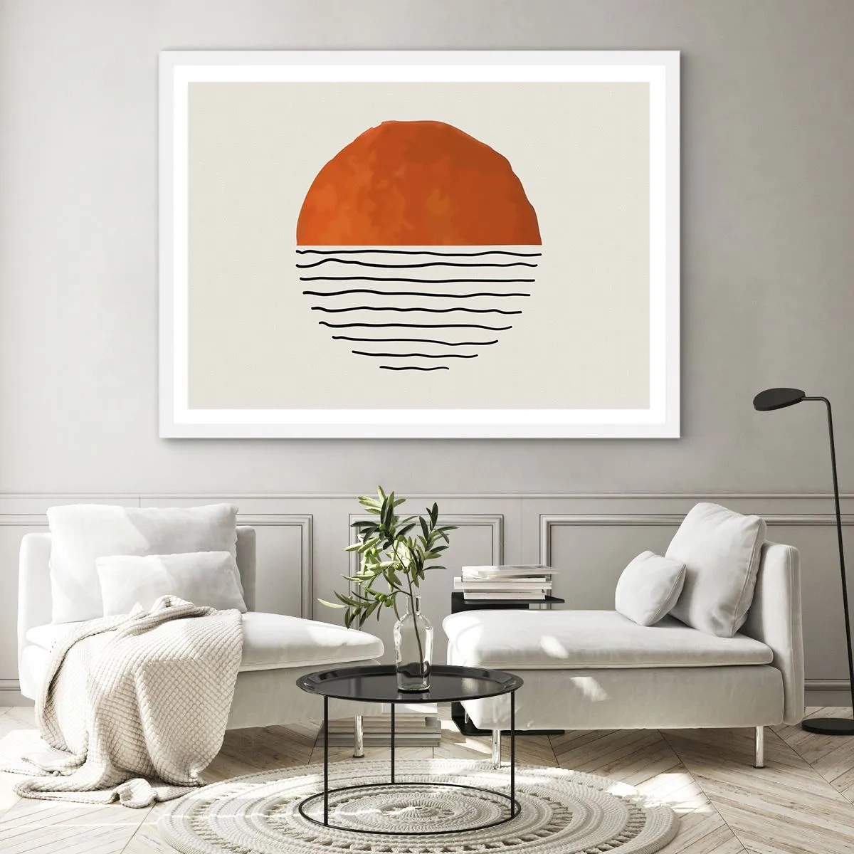 Plakát v bílém rámu - V japonské atmosféře - 91x61 cm