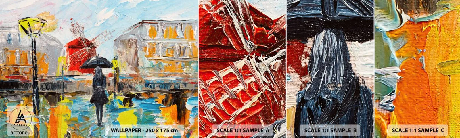 Vzor Fototapety Samolepicí Deluxe Sticker - Pařížské legendy - Žena, Paříž, Město - 100x30 cm